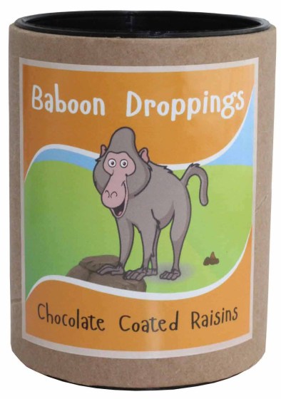 cartoon baboon droppings tourism souvenir